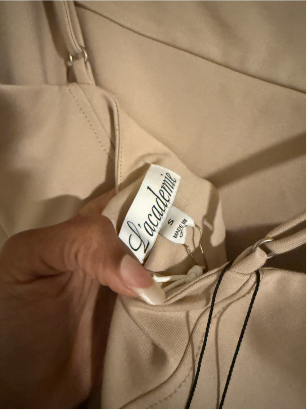 Women's L'academie Beige Maxi Dress Size S - Picture 6 of 7